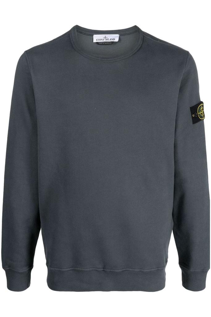undefined Garment Dyed Cotton Sweatshirt Grey