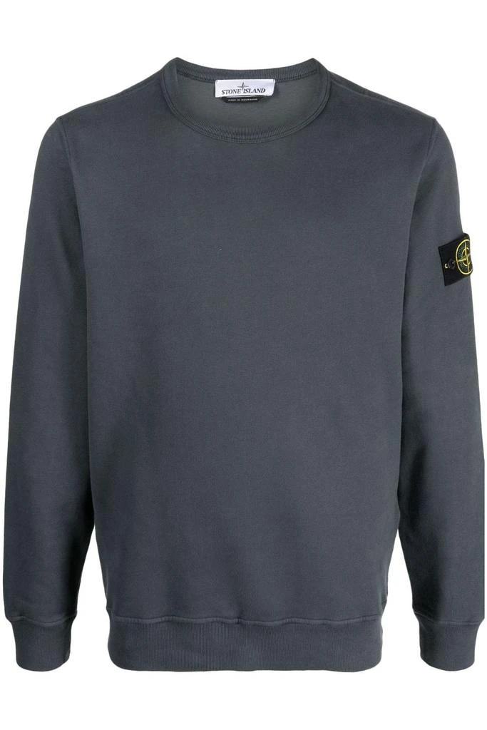 undefined Garment Dyed Cotton Sweatshirt Grey 1