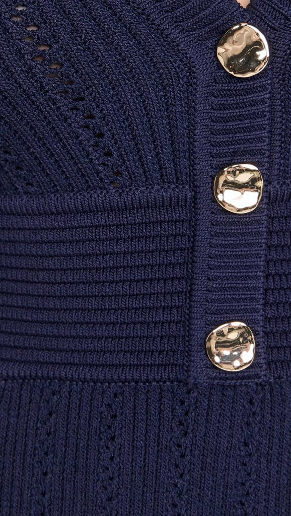 Self Portrait Navy Pointelle Knit Mini Dress 5