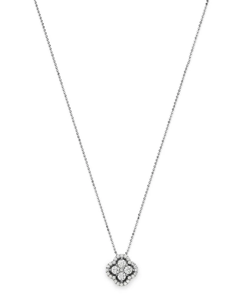 Bloomingdale's Diamond Clover Pendant Necklace in 14K White Gold, .75 tcw 2