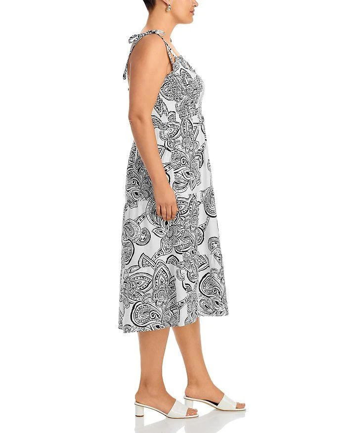 AQUA Smocked Tie Shoulder Midi Dress - Exclusive 9