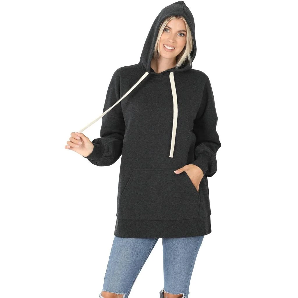 ZENANA In The Hood Hoodie In Charcoal 3