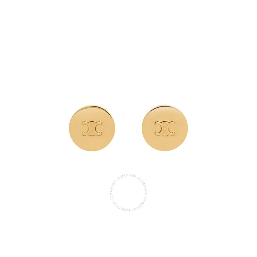 Celine Triomphe Signet Brass Earrings 1
