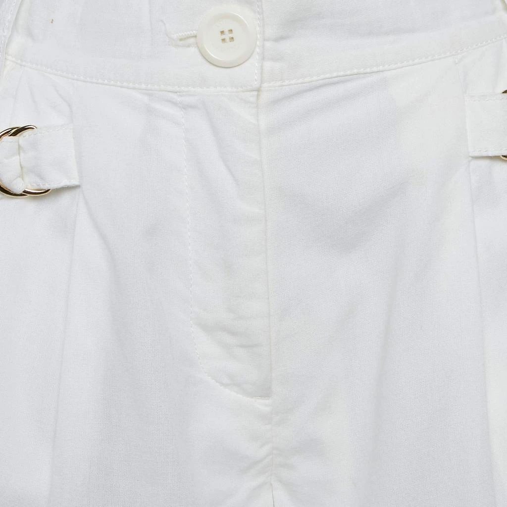 Louis Vuitton Louis Vuitton White Cotton Buckle Detail Shorts S 3