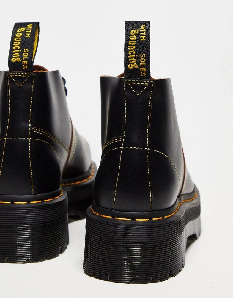 Dr. Martens Dr Martens unisex Church quad 5 eye boots in black vintage smooth leather 3