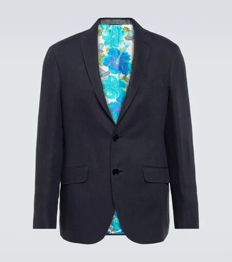 ETRO Single-breasted linen blazer 1