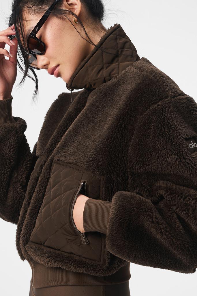 Alo Sherpa Edge Bomber - Espresso - Jackets - Free Shipping