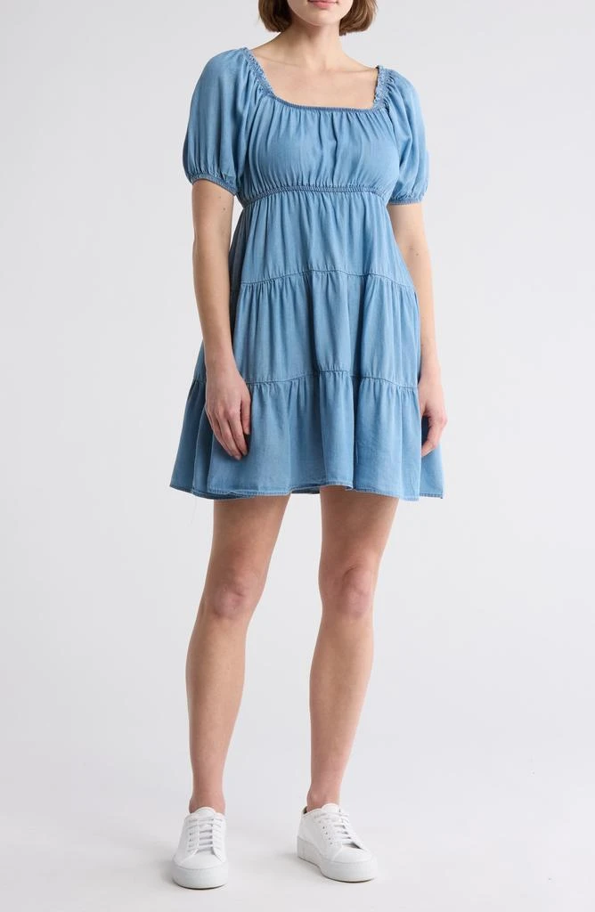 Blu Pepper Puff Sleeve Tiered Dress 1