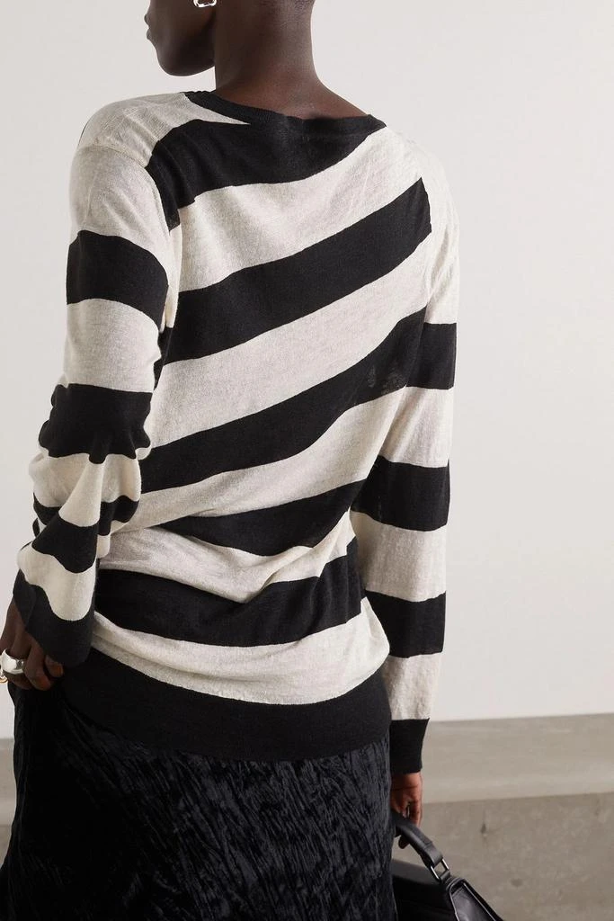 PETAR PETROV Asymmetric striped linen, cashmere and silk-blend sweater 3