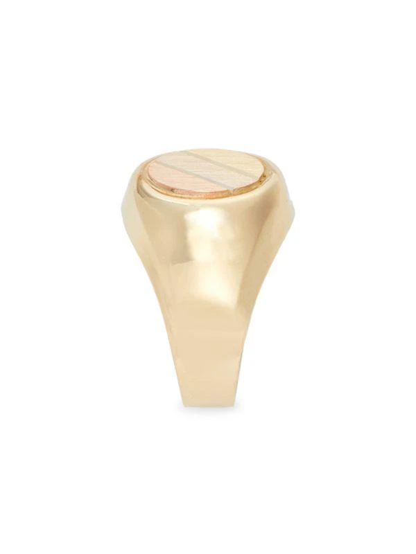 Saks Fifth Avenue 14K Yellow Gold Round Signet Ring 4