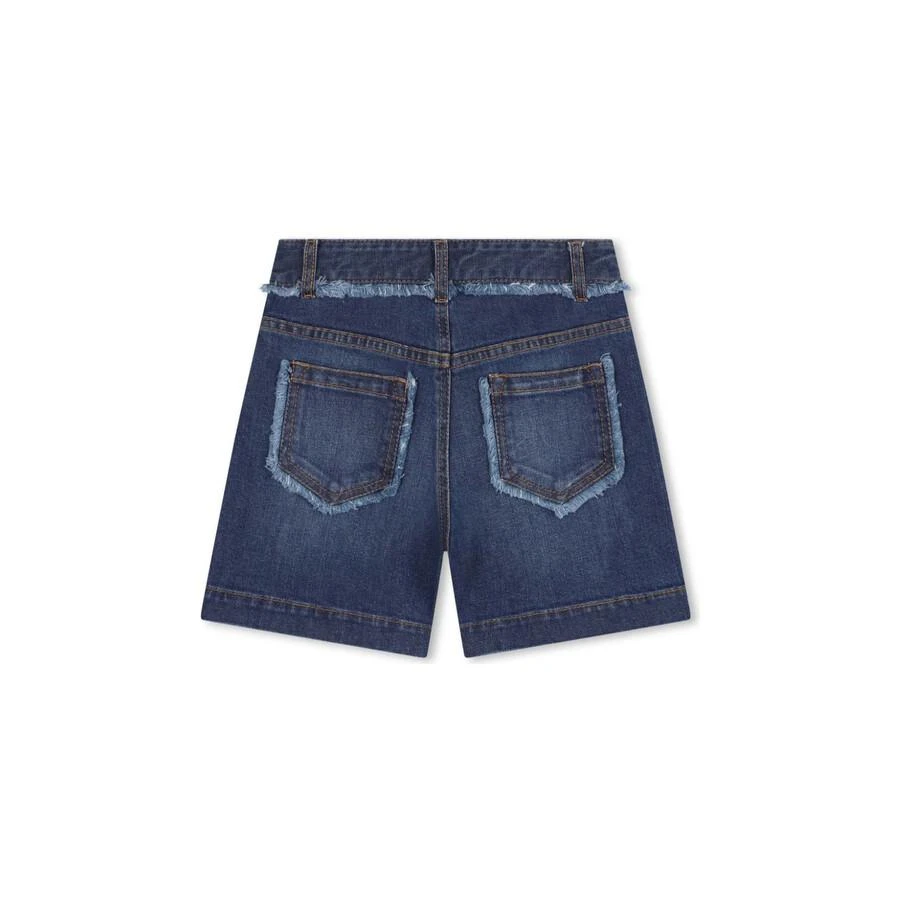 Chloé Girls Denim Blue Logo-Embroidered Shorts 2