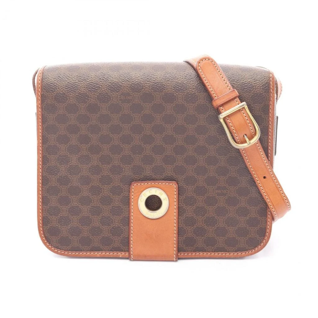 Celine Coated Canvas Leather Shoulder Bag (Pre-Owned)