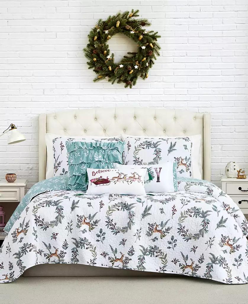 SOUTHSHORE FINE LINENS Happy Holidays Oversized Reversible 6-Pc. Quilt Set