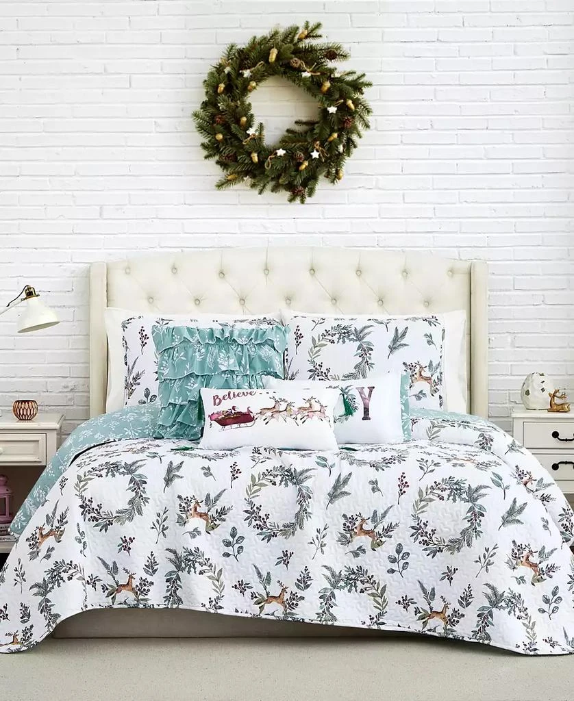SOUTHSHORE FINE LINENS Happy Holidays Oversized Reversible 6-Pc. Quilt Set 2