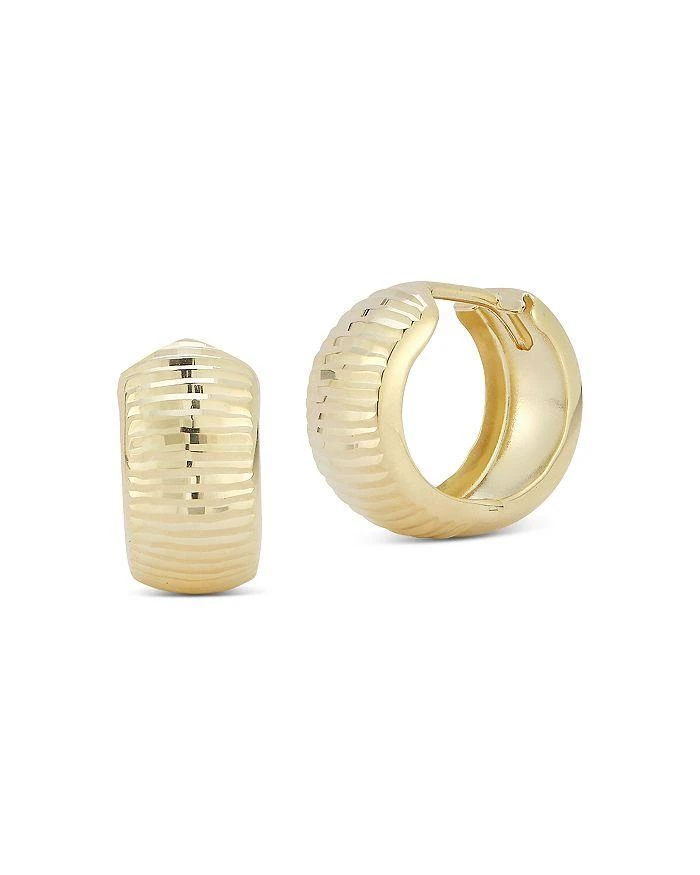 Bloomingdale
s Fine Collection 14K Yellow Gold Bold Cut Huggie Hoop Earrings