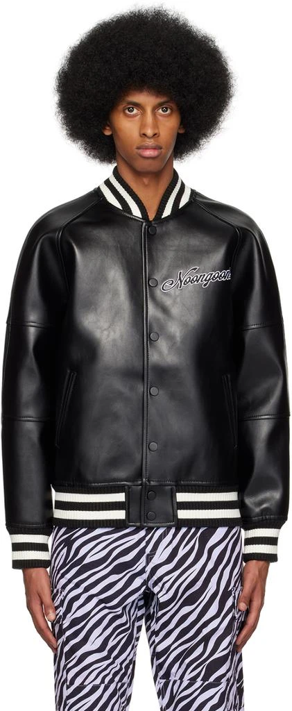 Noon Goons SSENSE Exclusive Black Sixth Sense Faux-Leather Bomber Jacket 1