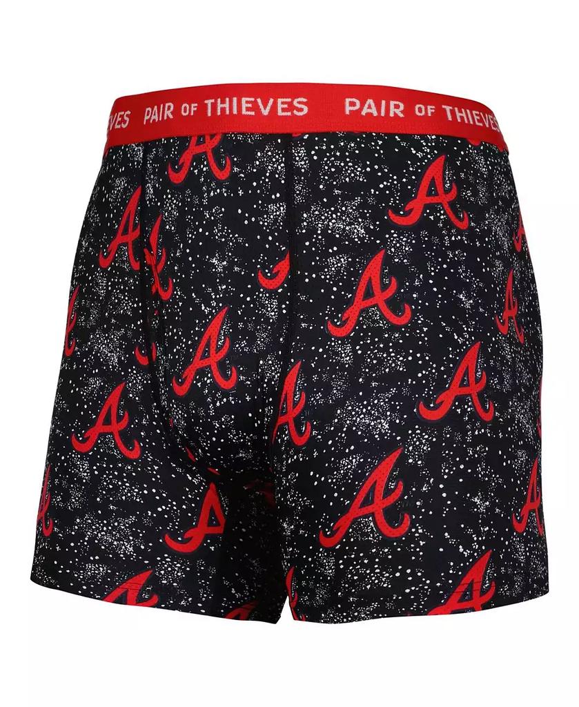 Pair Of Thieves Men's Gray, Black Atlanta Braves Super Fit 2-Pack Boxer Briefs Set
