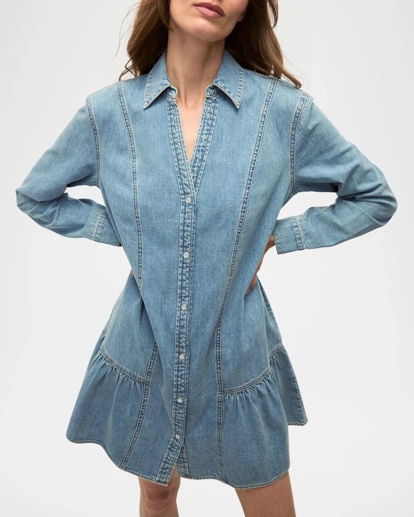 VERONICA BEARD Catherine Long-Sleeve Denim Shirtdress 4