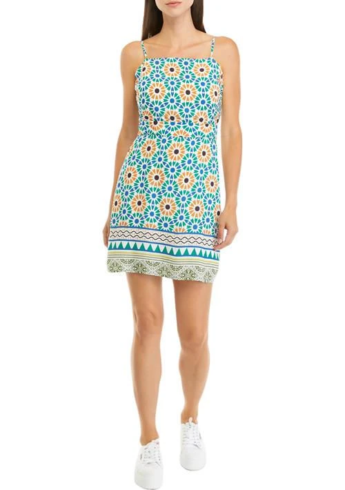Sam Edelman Edelman Womens Sleeveless Mediterranean Mosaic Print Shift Dress 1