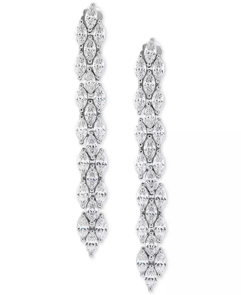 Arabella Cubic Zirconia Linear Drop Earrings in Sterling Silver 5