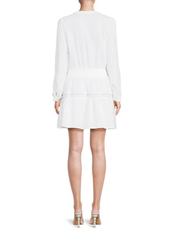 rotate flower mesh dress Vestido Rotate Flower Mesh Flared Dress