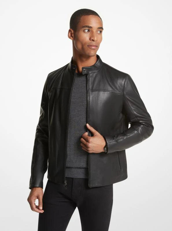 michael_kors Leather Racer Jacket 1