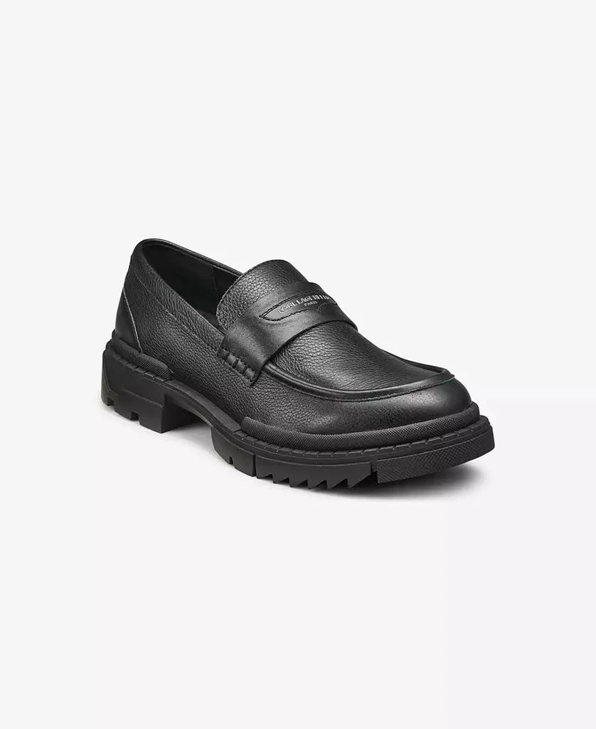 Karl Lagerfeld Paris Men's Tumbled Leather Lug Sole Penny Loafer 1