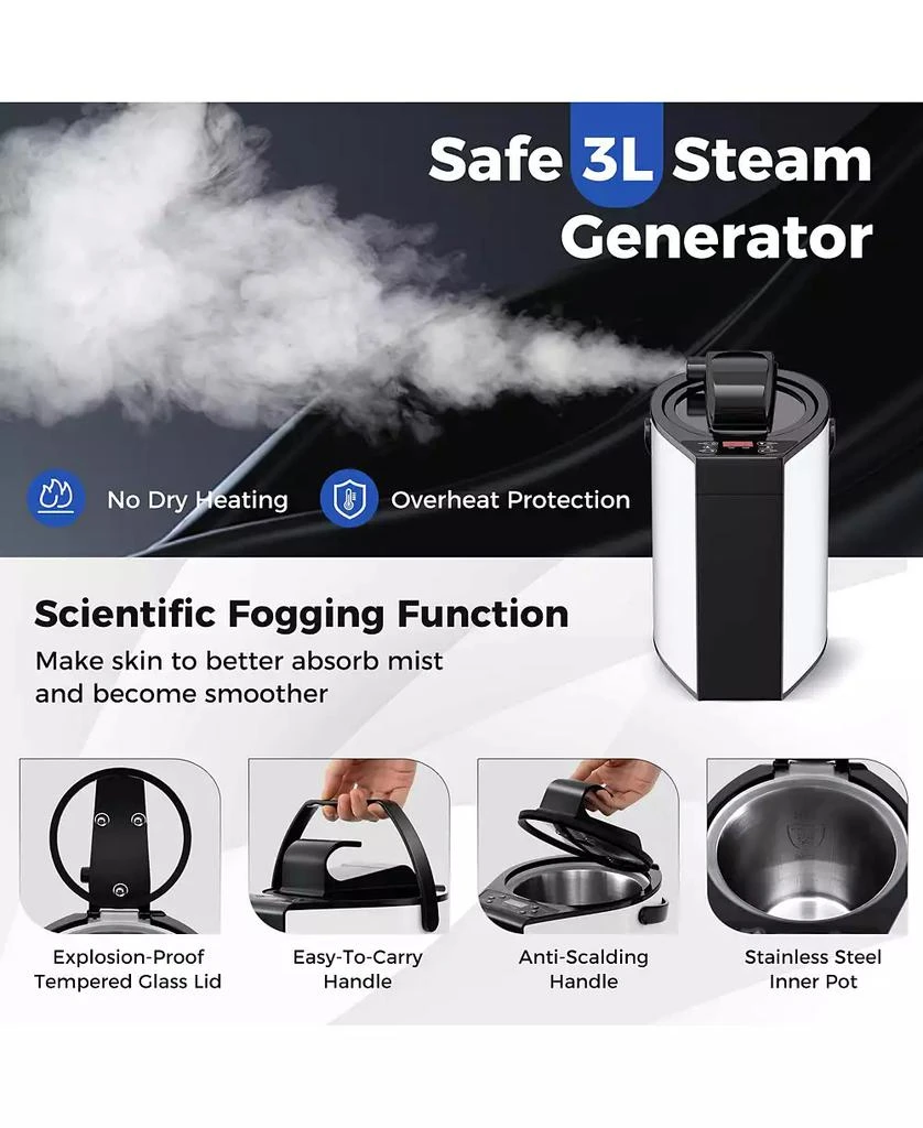 SUGIFT Full-Body Personal Sauna Tent with 1000W 3L Steam Generator-Black 6