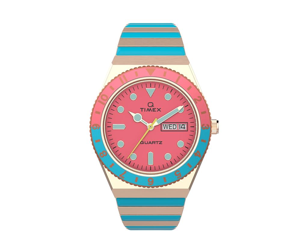 Timex Diver Inspired Q Malibu Rose Gold-Tone Expansion Ladies Watch