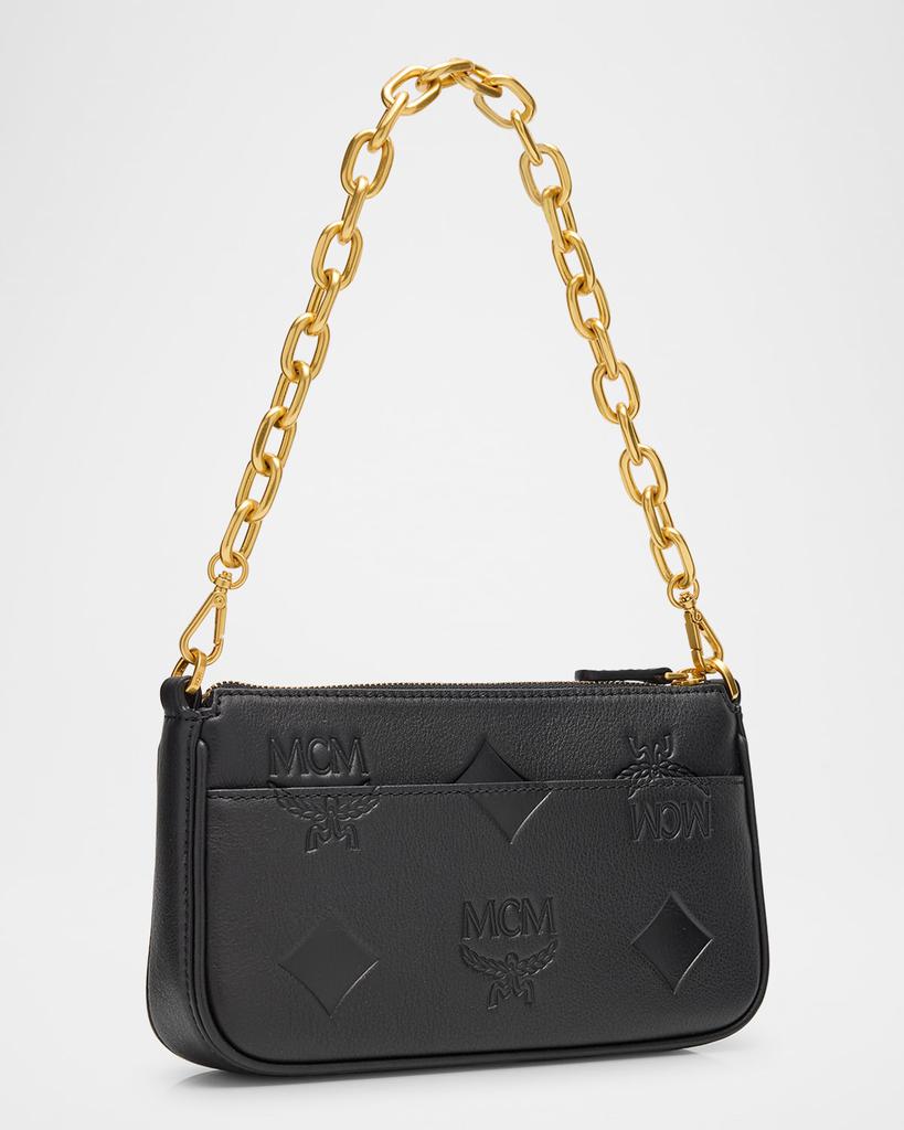 MCM Aren Maxi Monogram Leather Pouch Shoulder Bag - Handbags