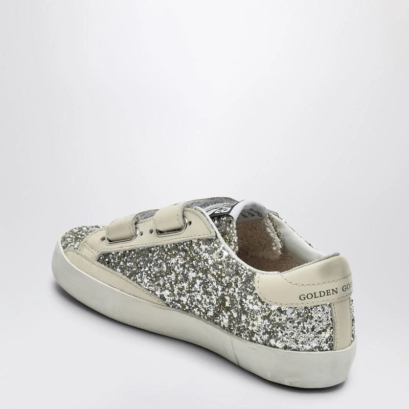 Golden Goose Old School sneaker in platinum/cream glitter 4
