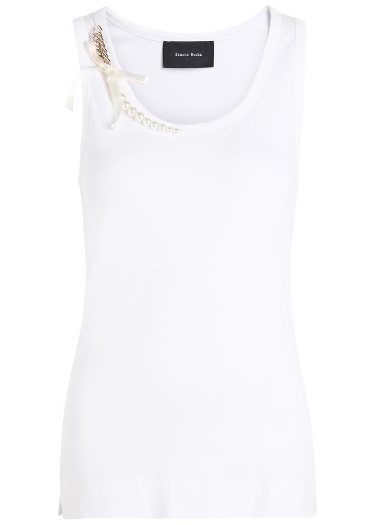 Simone Rocha Pearl Chain Sculpt cotton tank