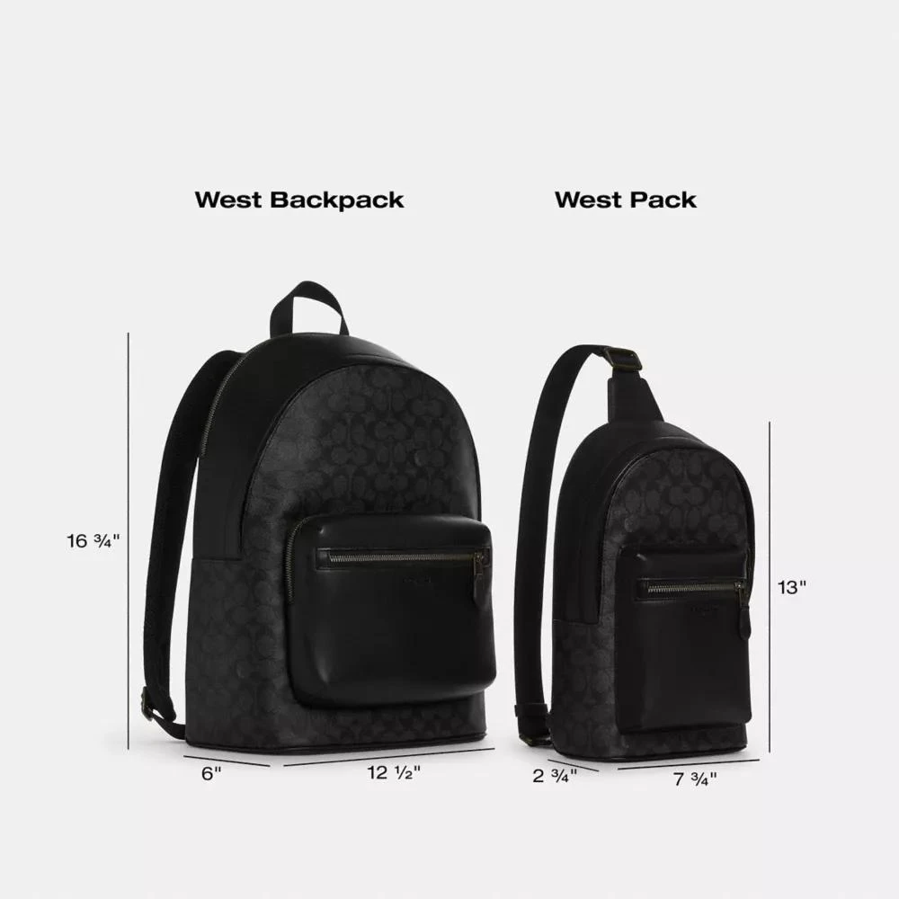 Coach West Backpack In Signature Canvas 6