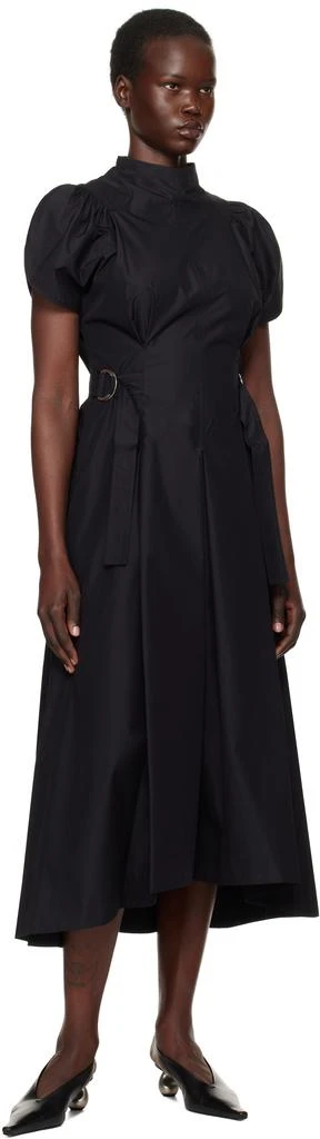 3.1 Phillip Lim Black Puff Sleeve Poplin Flare Midi Dress 4