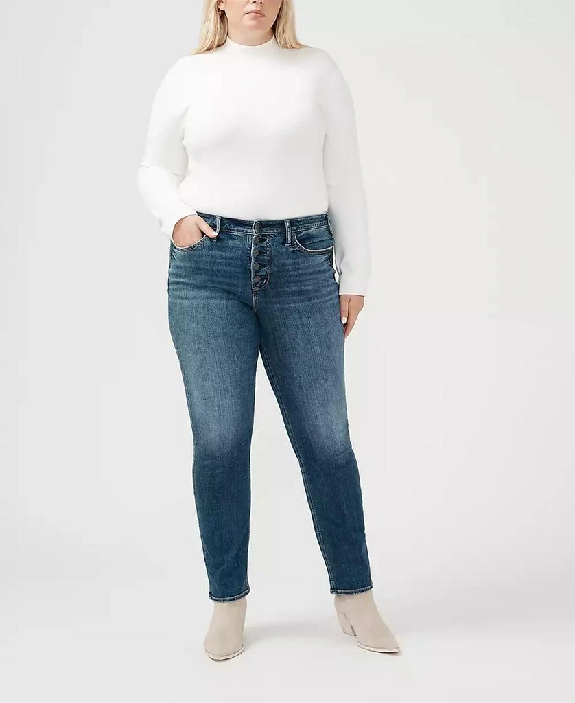 Silver Jeans Co. Plus Size Most Wanted Mid Rise Straight Leg Jeans 1