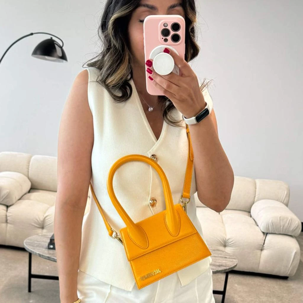 Jacquemus Jacquemus Orange Grained Leather Moyen Bag 3