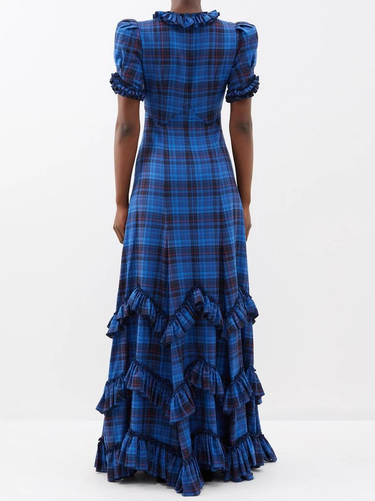 The Vampire's Wife Skyrocket ruffled cotton-plaid maxi dress 5
