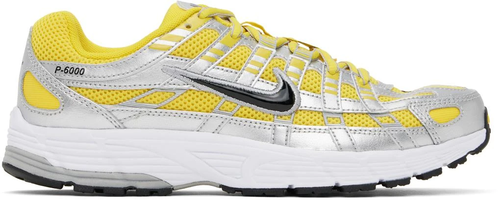 NIKE Silver & Yellow P-6000 Sneakers 1