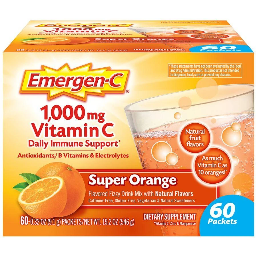 Emergen-C Daily Immune Support Drink with 1000 mg Vitamin C, Antioxidants
B Vitamins Super Orange