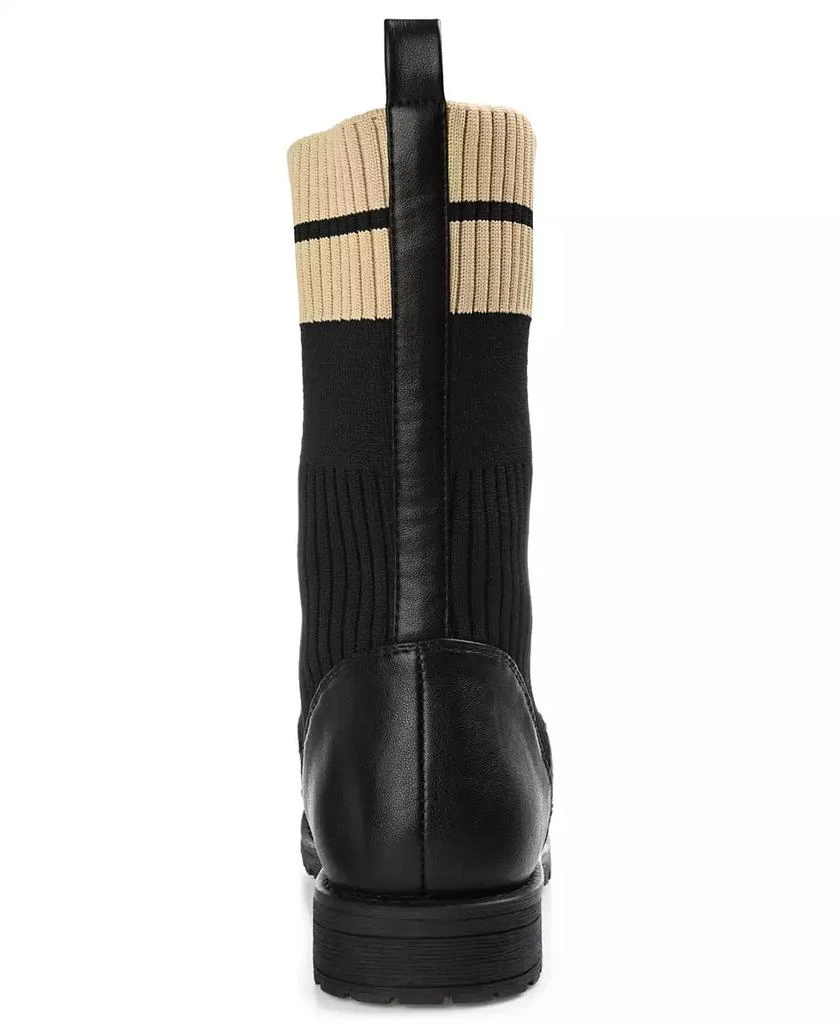 Journee Collection Women's Melei Knit Lace Up Lug Sole Combat Boots 9
