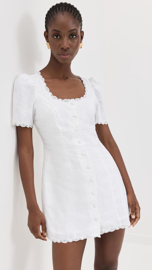 Reformation Sadey Linen Dress White Linen Size 2P NWT
