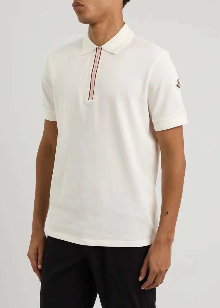 Moncler Half-zip piqué cotton shirt 2