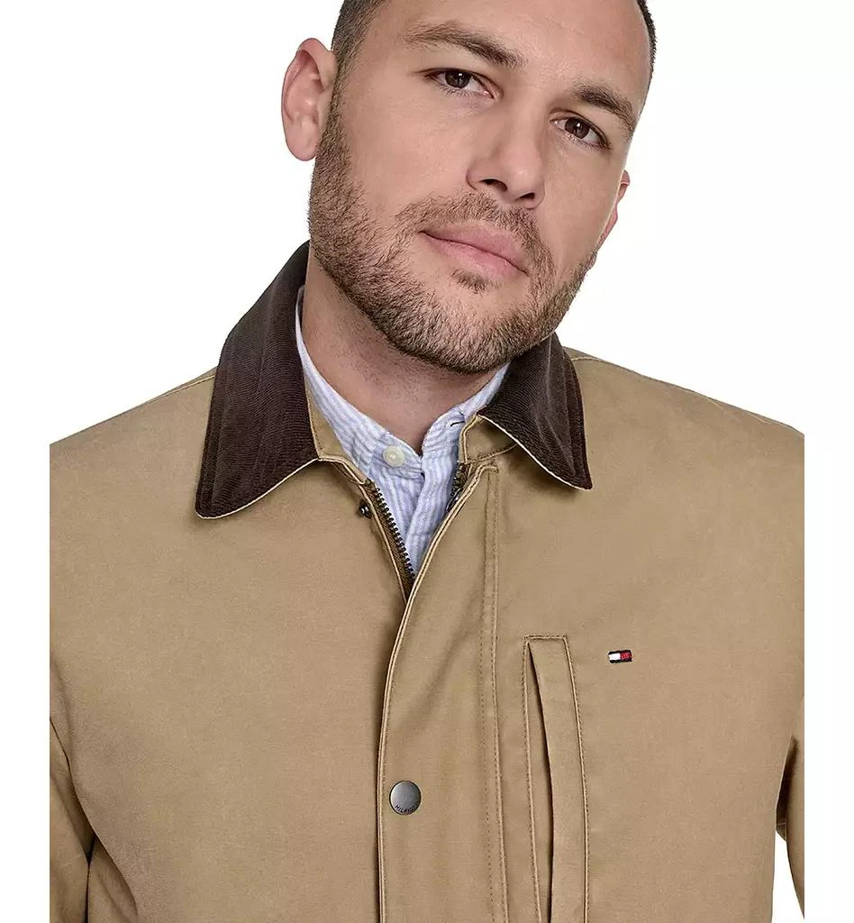 Tommy Hilfiger Men's Cotton Barn Coat with Corduroy Collar 4