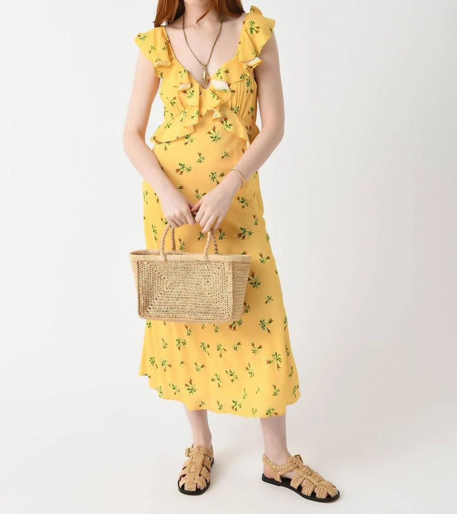 Kitri Rosemary Midi Dress In Buttercup Rosebud Print 1