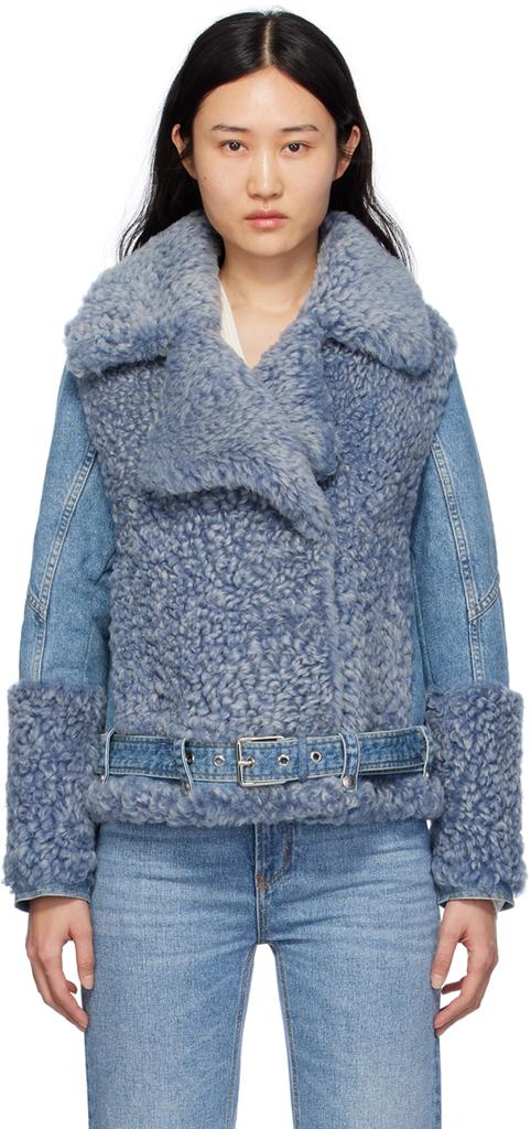 ジャケット Chloe INDIGO COTTON CANVAS JACKET Chloé High Neck Utilitarian Jacket In Cotton Canvas in Fresh