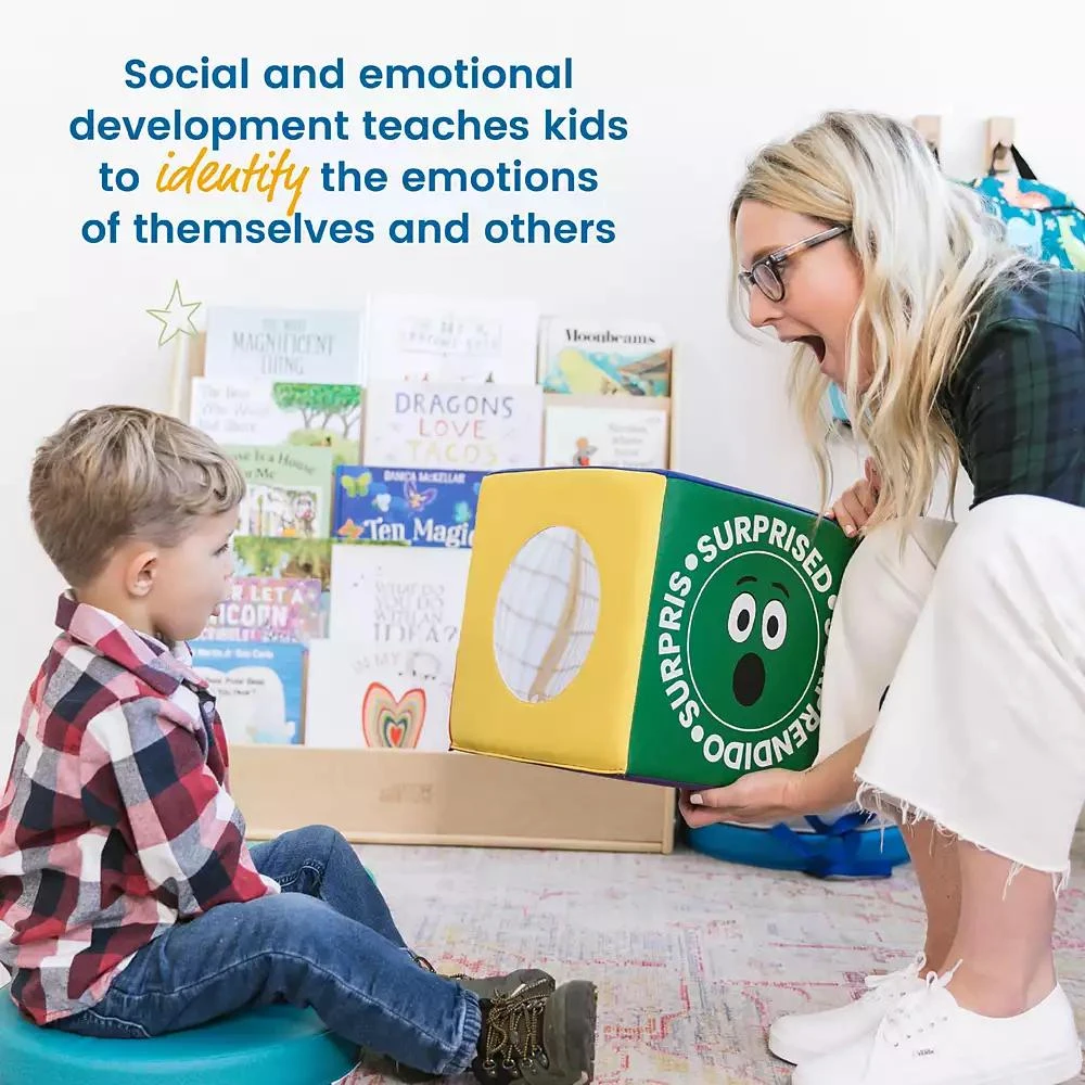 ECR4Kids SoftZone Emotion Cube with Mirror, Contemporary 3