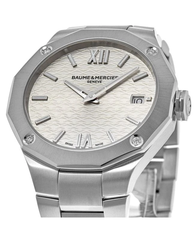 Baume & Mercier Baume & Mercier Riviera Silver Grey Dial Diamond Steel Women's Watch 10614 2