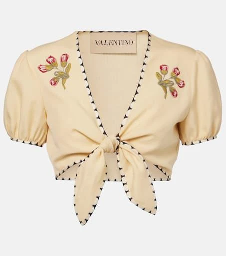 Valentino Plus De Pois embroidered crop top 1