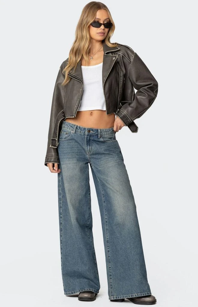 Edikted Washed Faux Leather Jacket 2