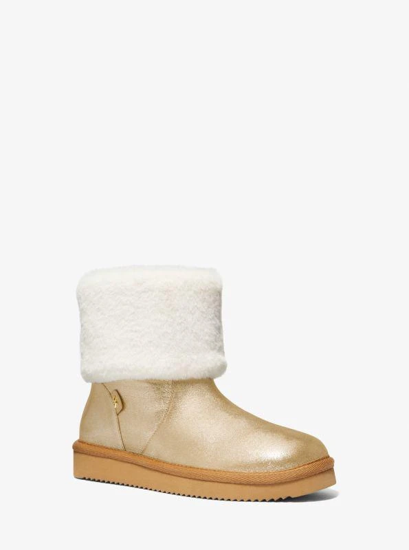 Michael Kors Julia Faux Fur Trim Metallic Leather Boot 1